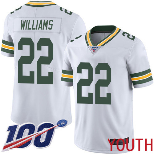 Green Bay Packers Limited White Youth #22 Williams Dexter Road Jersey Nike NFL 100th Season Vapor Untouchable->green bay packers->NFL Jersey